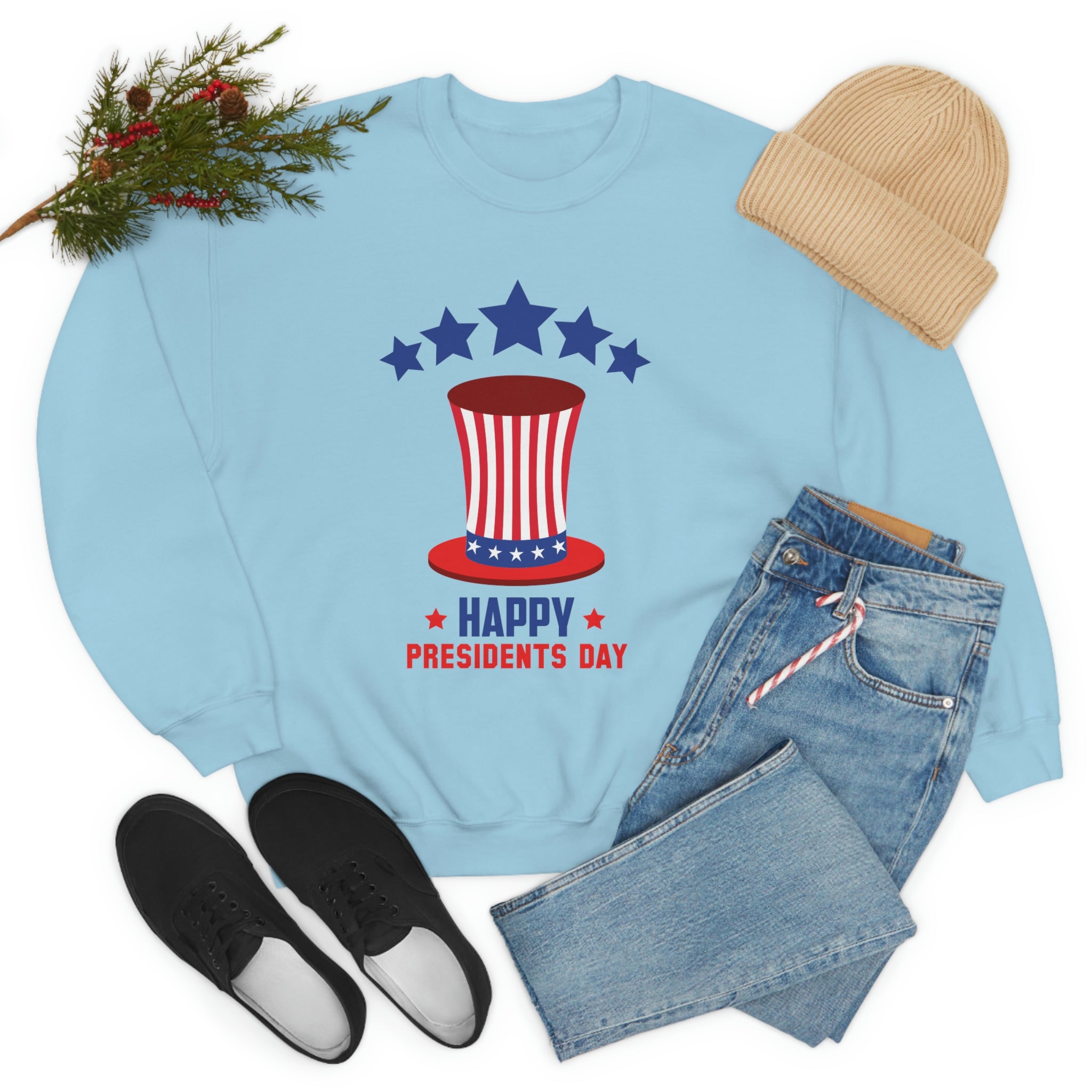 Happy President's Day Hat Unisex Heavy Blend™ Crewneck Sweatshirt