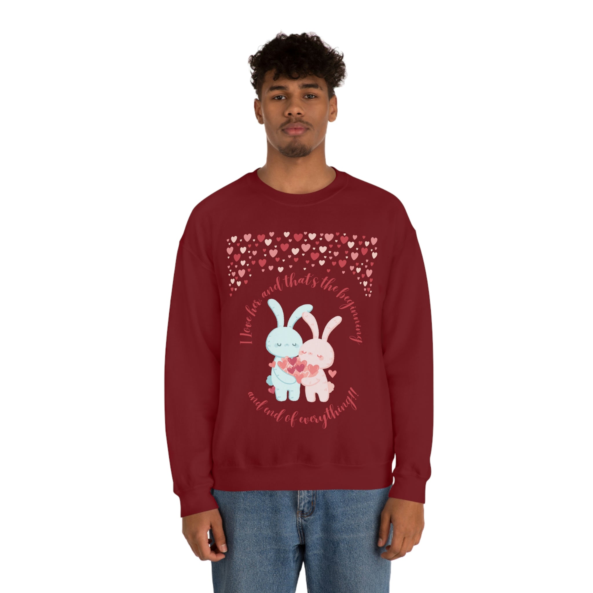 The I Love Her U & Me Unisex Heavy Blend™ Crewneck Sweatshirt