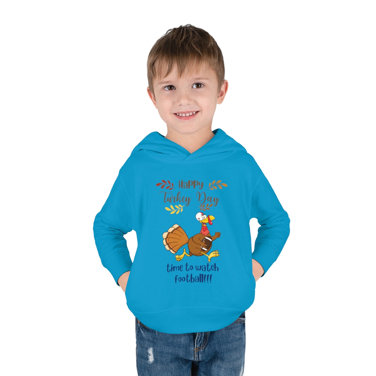 Happy Turkey Day Toddler Pullover Fleece Hoodie