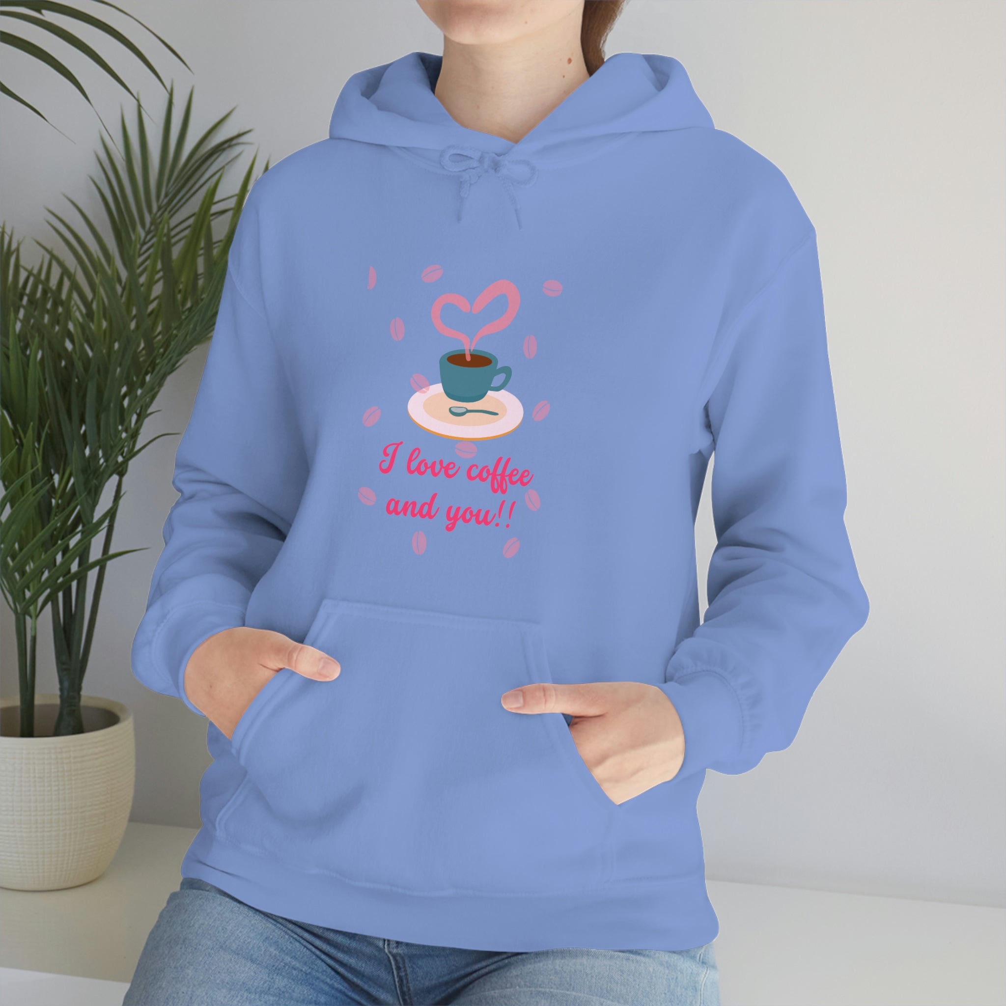 I Love Coffee & You!! Unisex Heavy Blend™ Hooded Sweatshirt