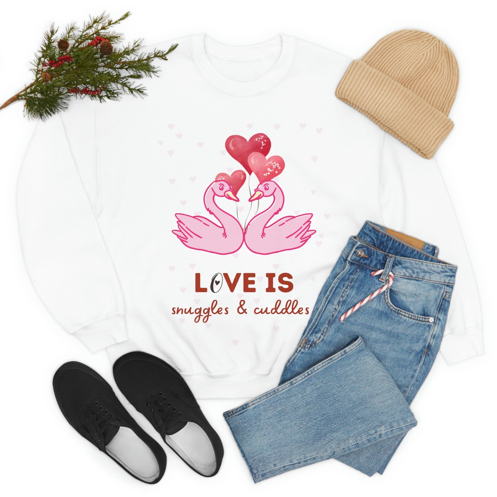 Love Is Snuggles & Cuddles Unisex Heavy Blend™ Crewneck Sweatshirt