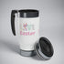 Gnome Love Easter Stainless Steel Travel Mug with Handle, 14oz