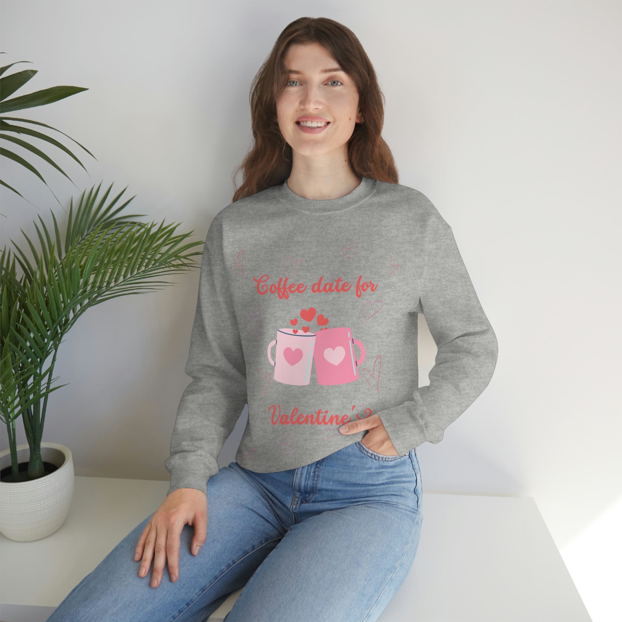 Coffee Date For Valentine's Unisex Heavy Blend™ Crewneck Sweatshirt