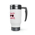 Love Is Blind!!! Stainless Steel Travel Mug with Handle, 14oz