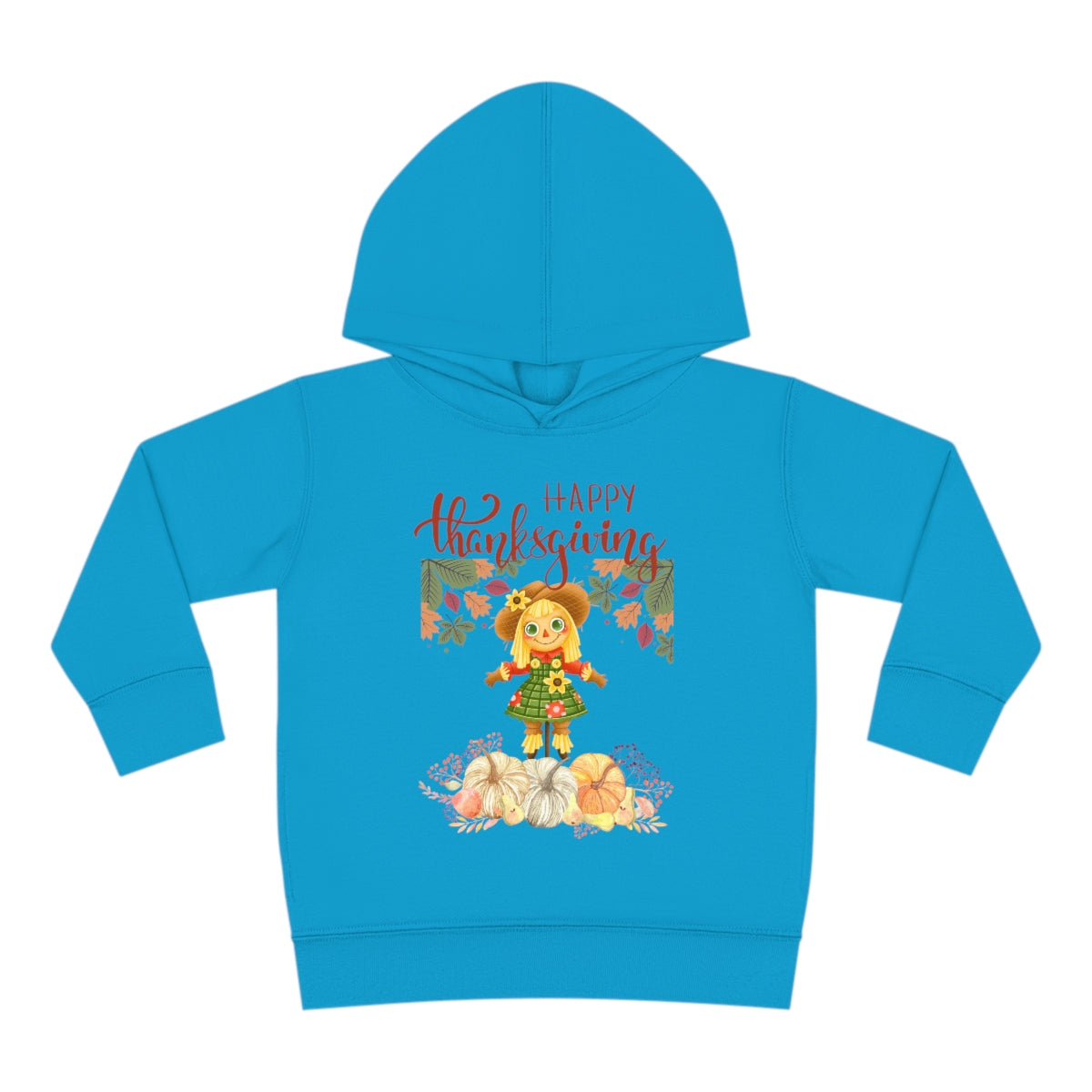 Scarecrow Happy Thanksgiving Toddler Pullover Fleece Hoodie