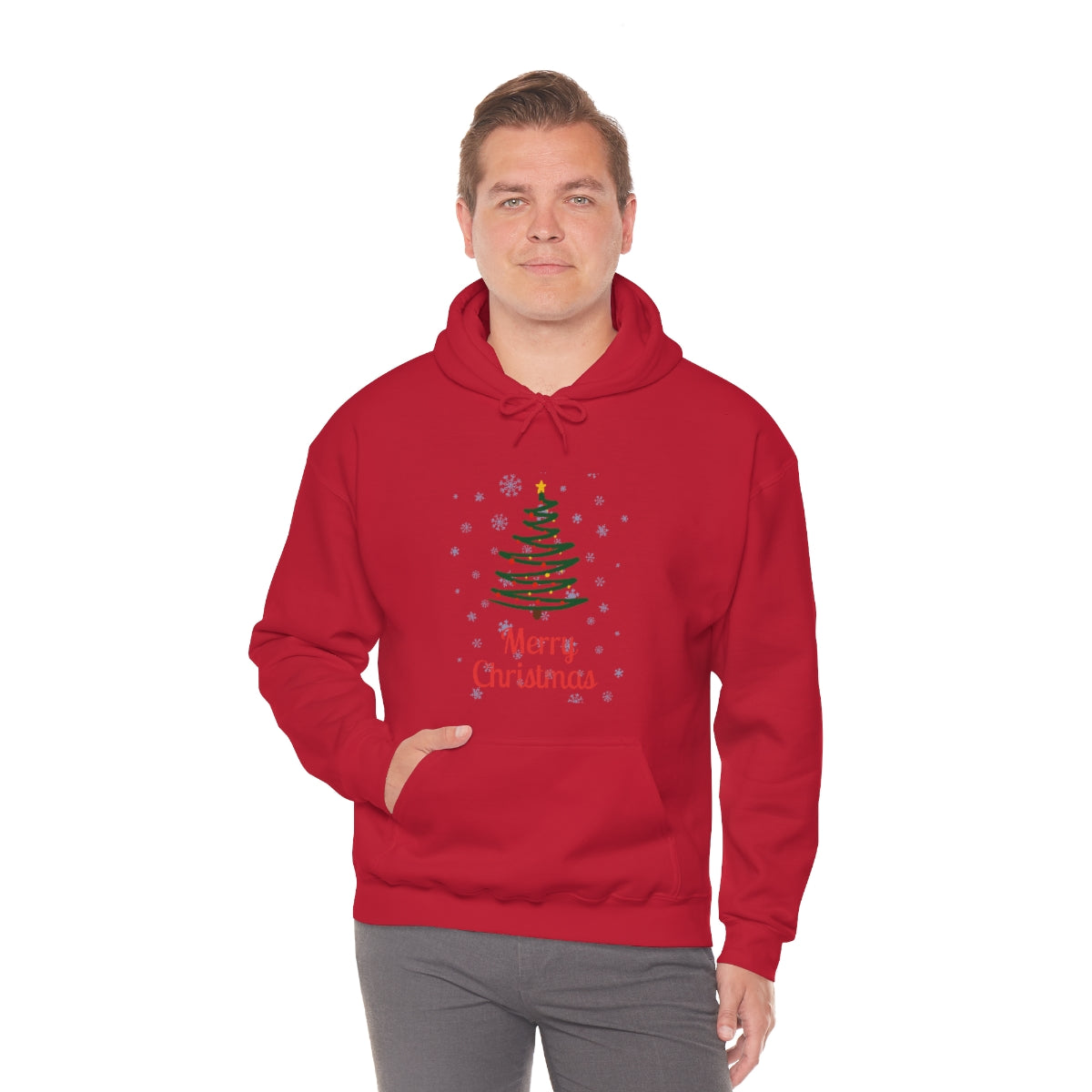 Merry Christmas Tree Unisex Heavy Blend™ Hooded Sweatshirt
