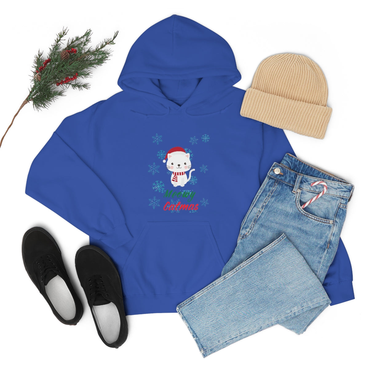 Meowy Catmas Unisex Heavy Blend™ Hooded Sweatshirt