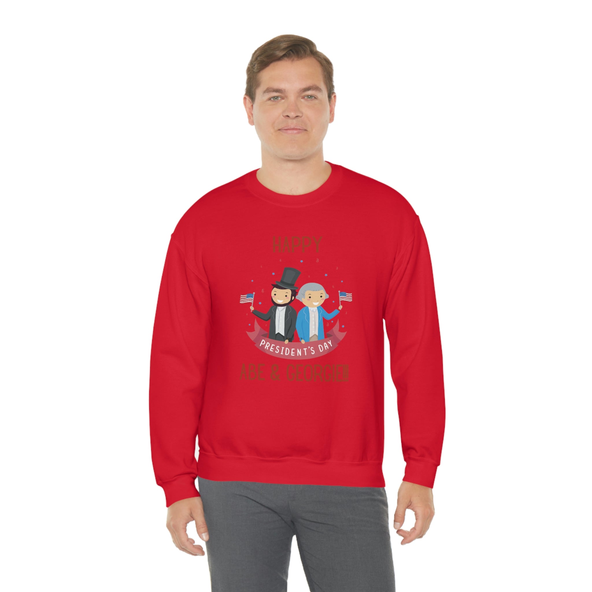 Happy President's Day Abe & Georgie!!! Unisex Heavy Blend™ Crewneck Sweatshirt