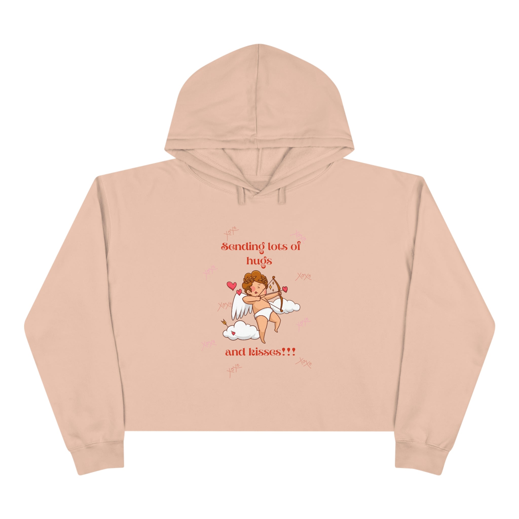 Sending Lots Of Hugs & Kisses!!! Crop Hoodie