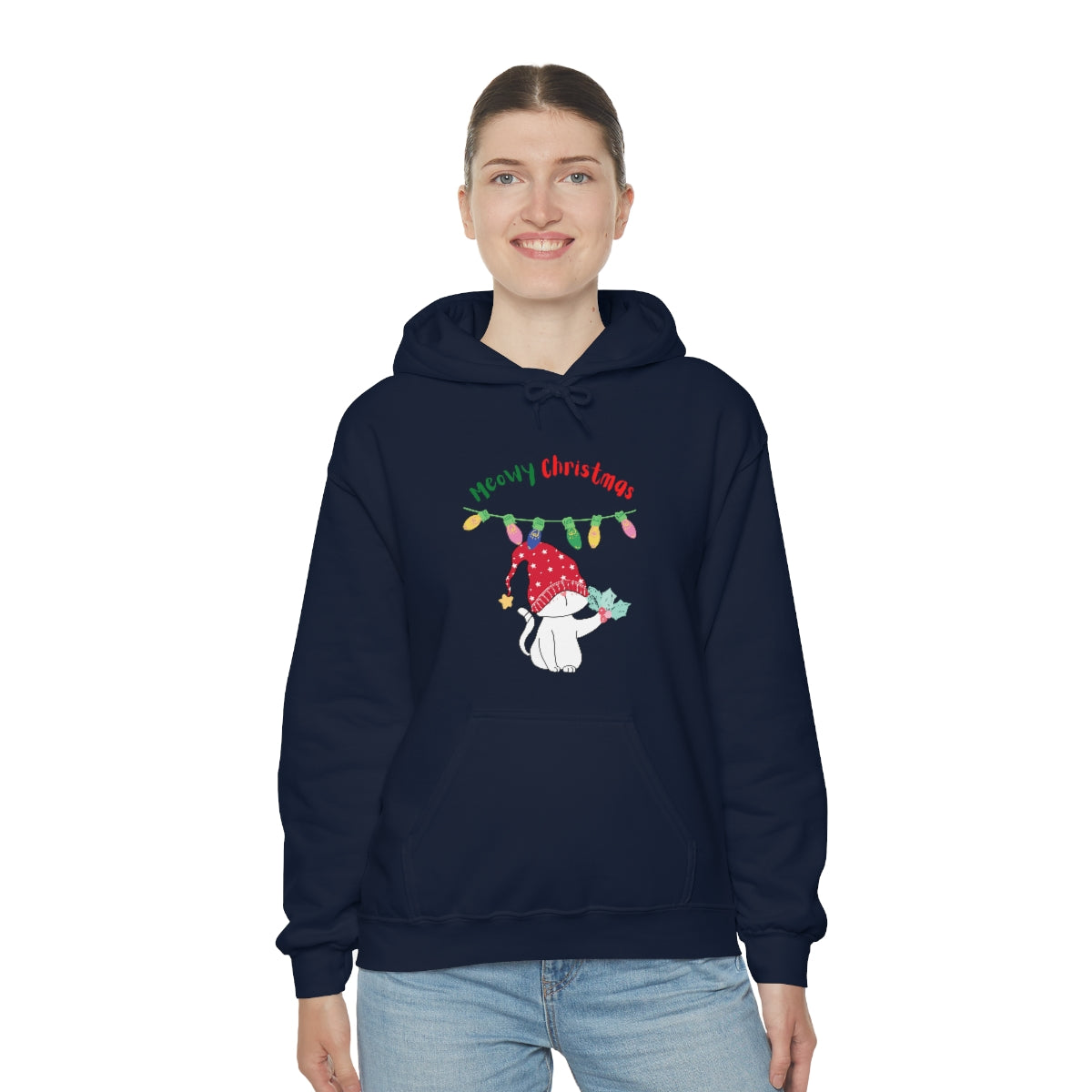 Meowy Christmas Heavy Blend™ Hooded Sweatshirt