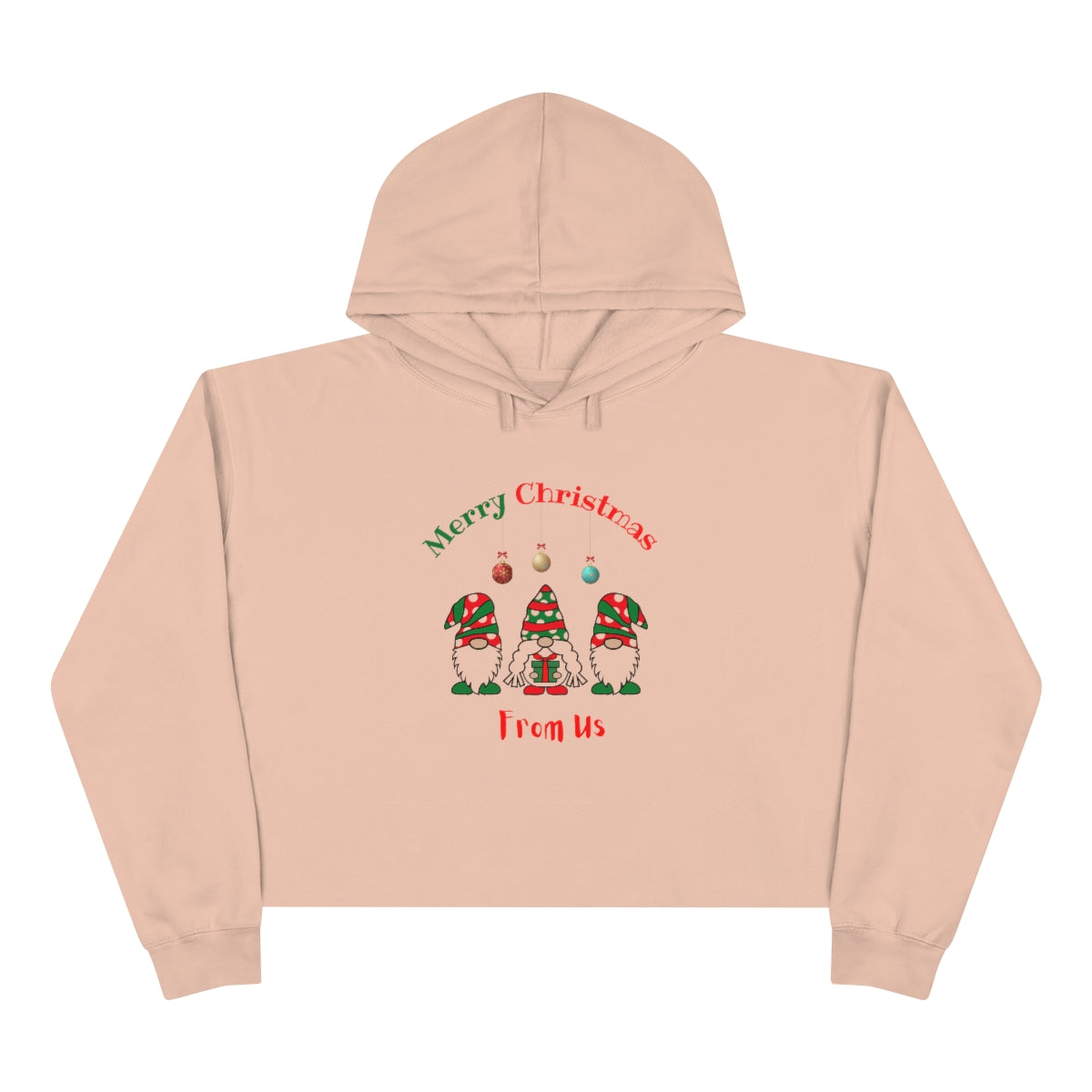 Gnomes Merry Christmas Crop Hoodie