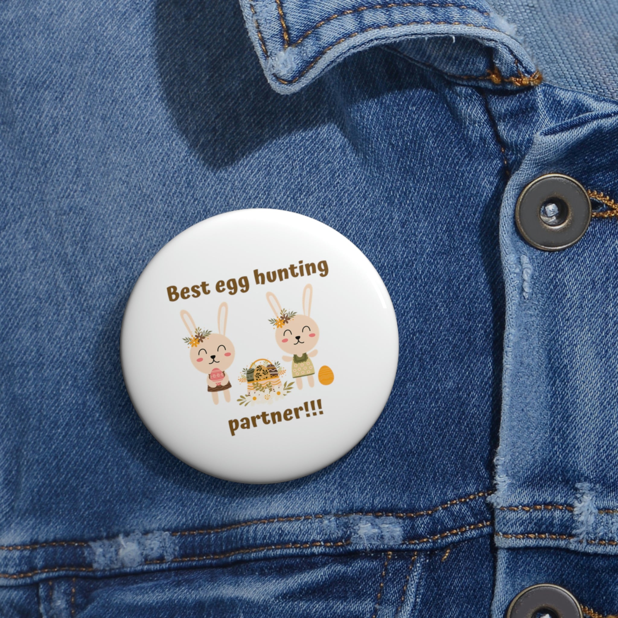 Egg Easter Partner Custom Pin Buttons