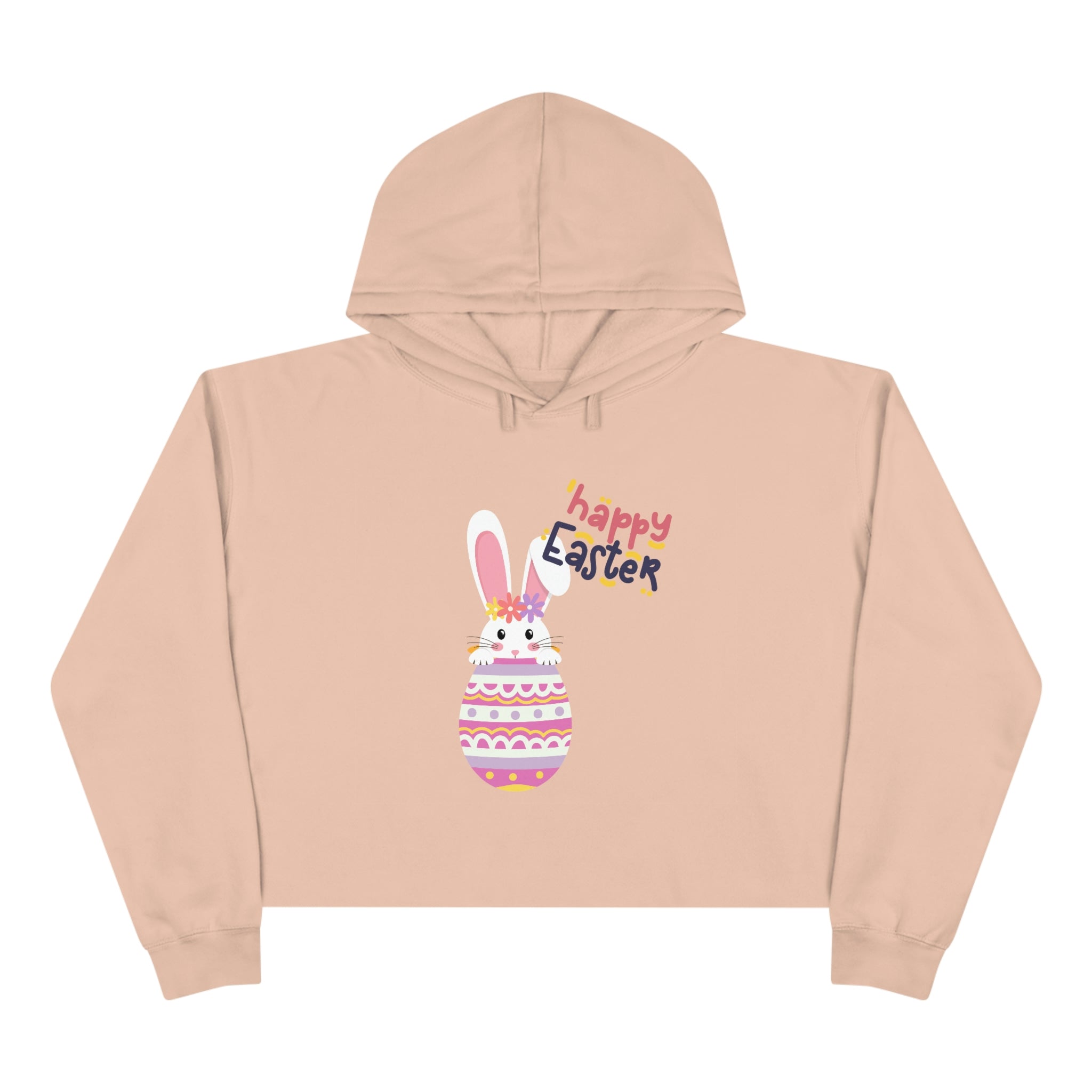 Happy Easter Day Bunny Crop Hoodie