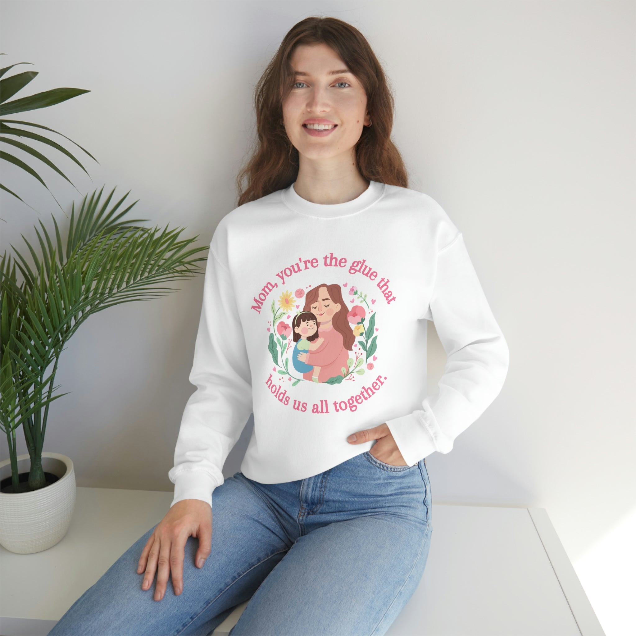 Mom You're The Glue Unisex Heavy Blend™ Crewneck Sweatshirt