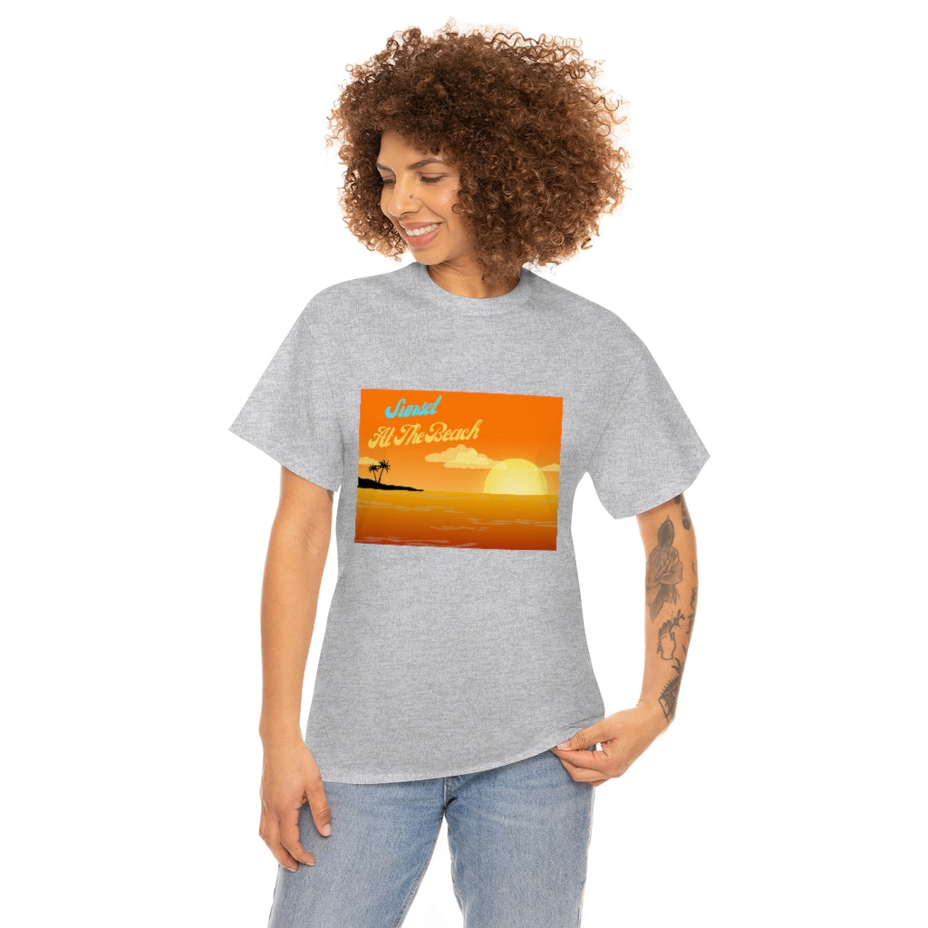 Sunset At The Beach Unisex Heavy Cotton Tee