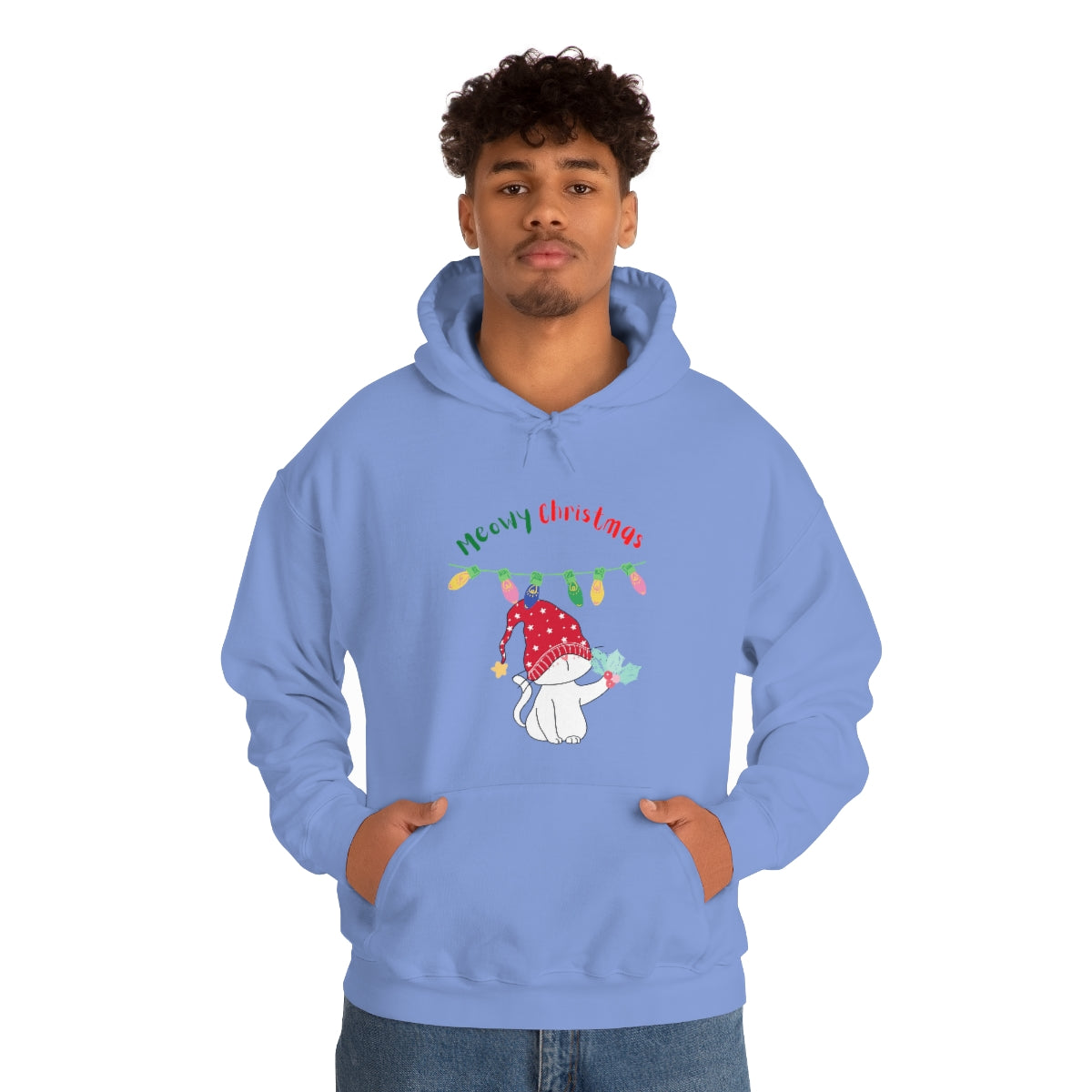 Meowy Christmas Heavy Blend™ Hooded Sweatshirt