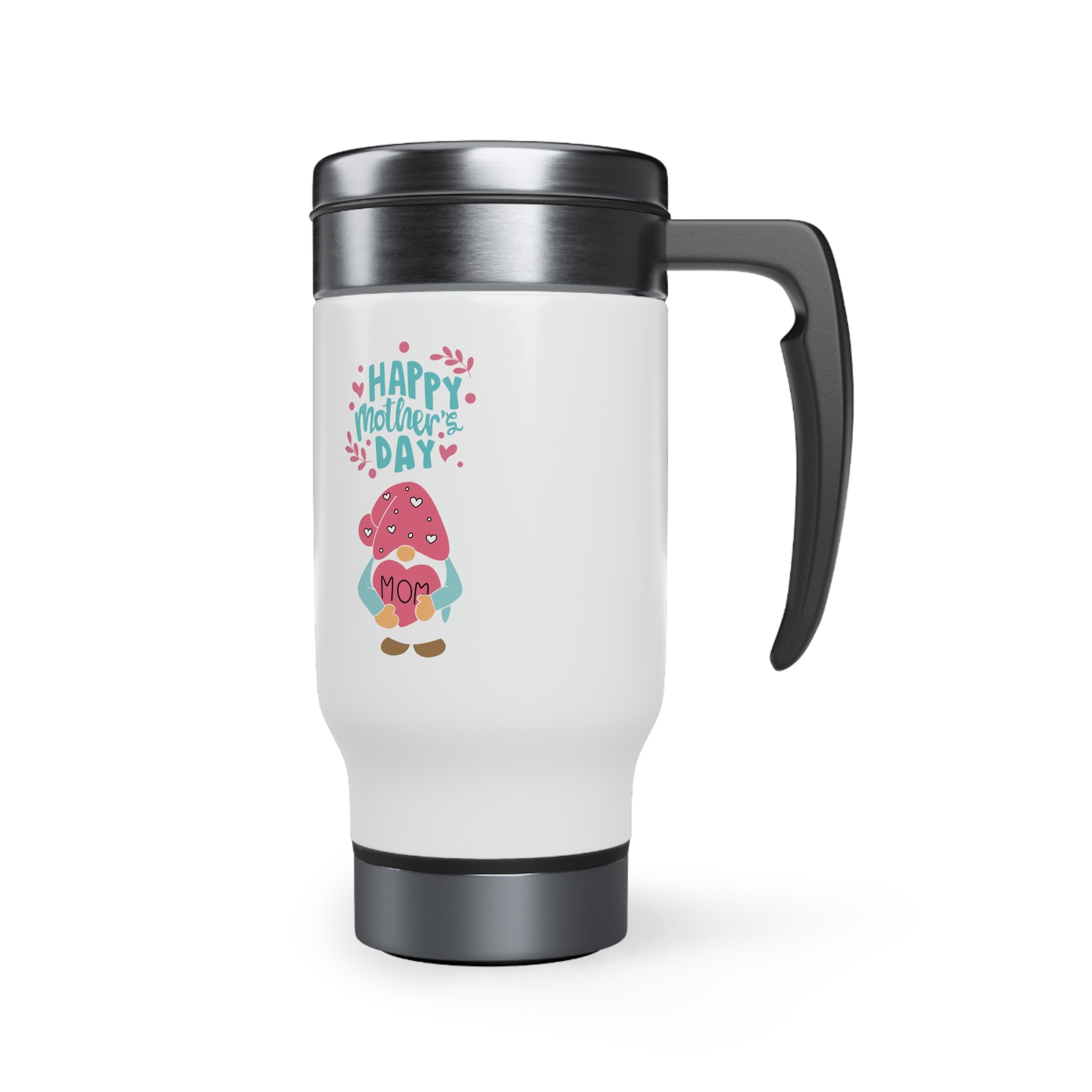 Happy Mother's Day Gnome Stainless Steel Travel Mug with Handle, 14oz