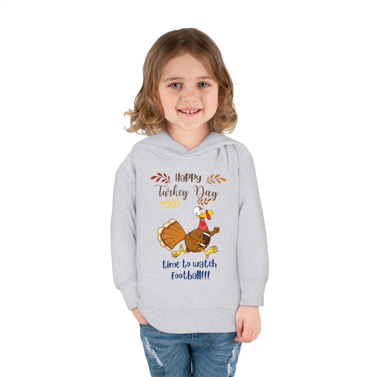 Happy Turkey Day Toddler Pullover Fleece Hoodie