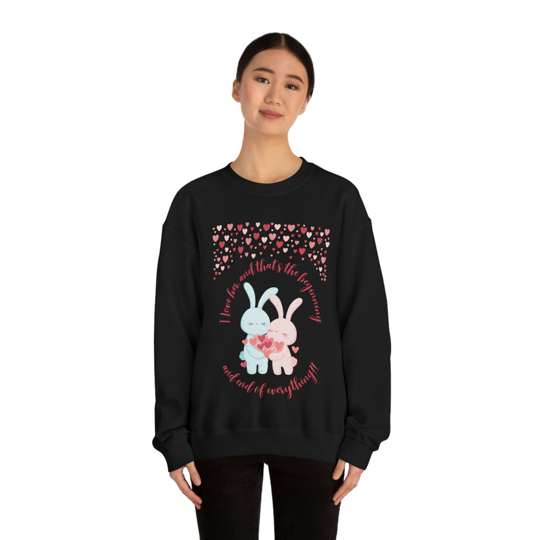 The I Love Her U & Me Unisex Heavy Blend™ Crewneck Sweatshirt
