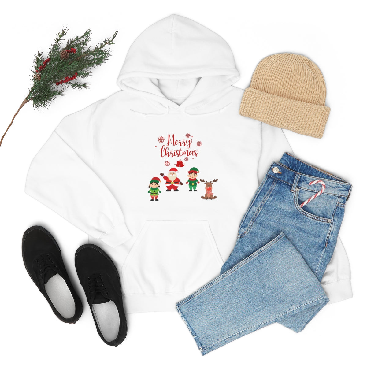 Merry Christmas From Santa & Helpers Unisex Heavy Blend™ Hooded Sweatshirt