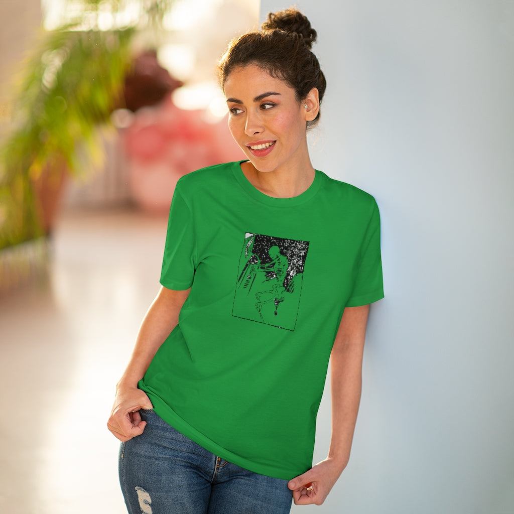 Skeleton Piano Player Organic Creator T-shirt - Unisex