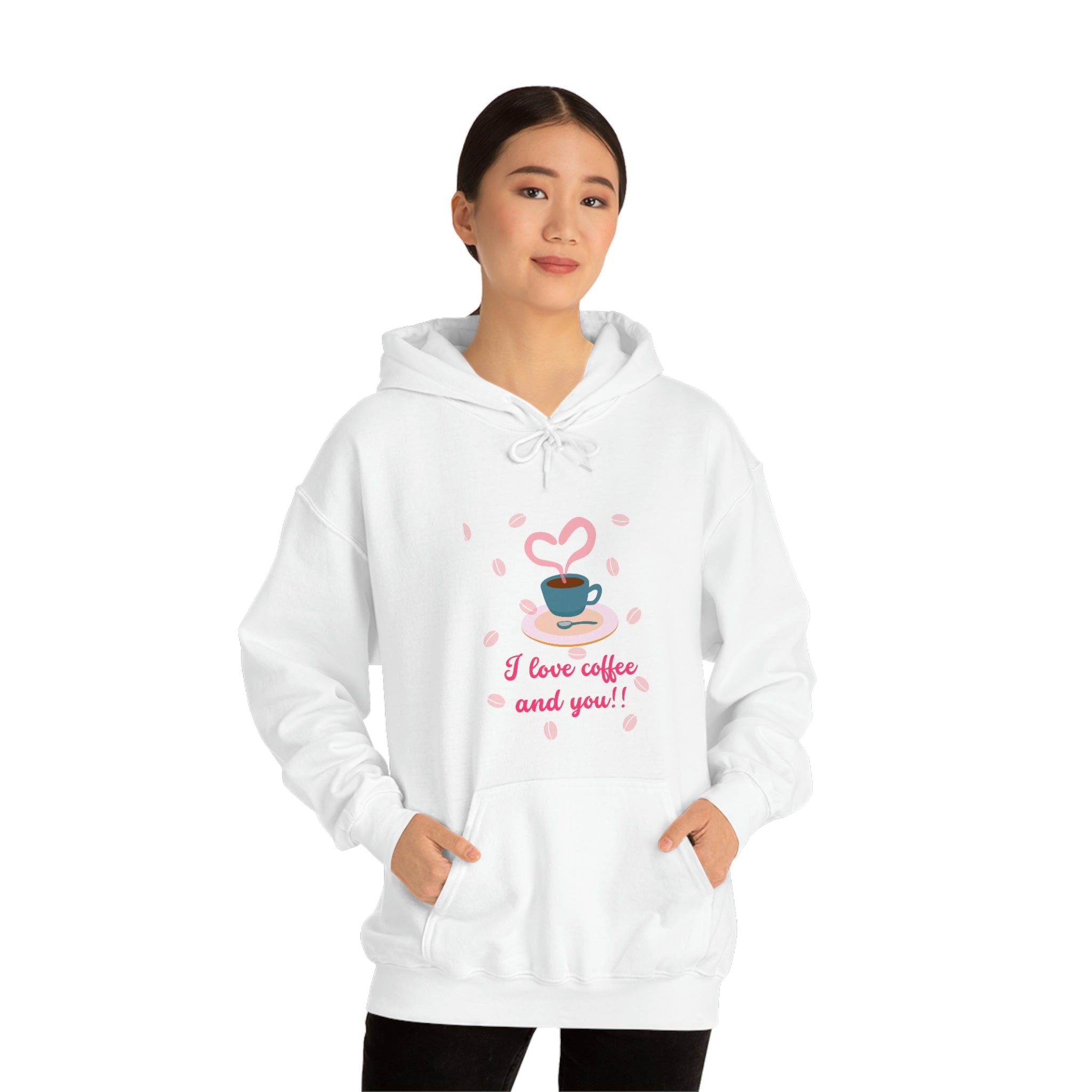 I Love Coffee & You!! Unisex Heavy Blend™ Hooded Sweatshirt