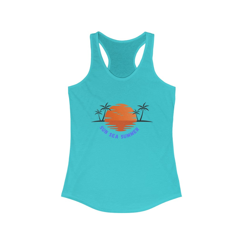 Sun Sea Summer Women's Ideal Racerback Tank