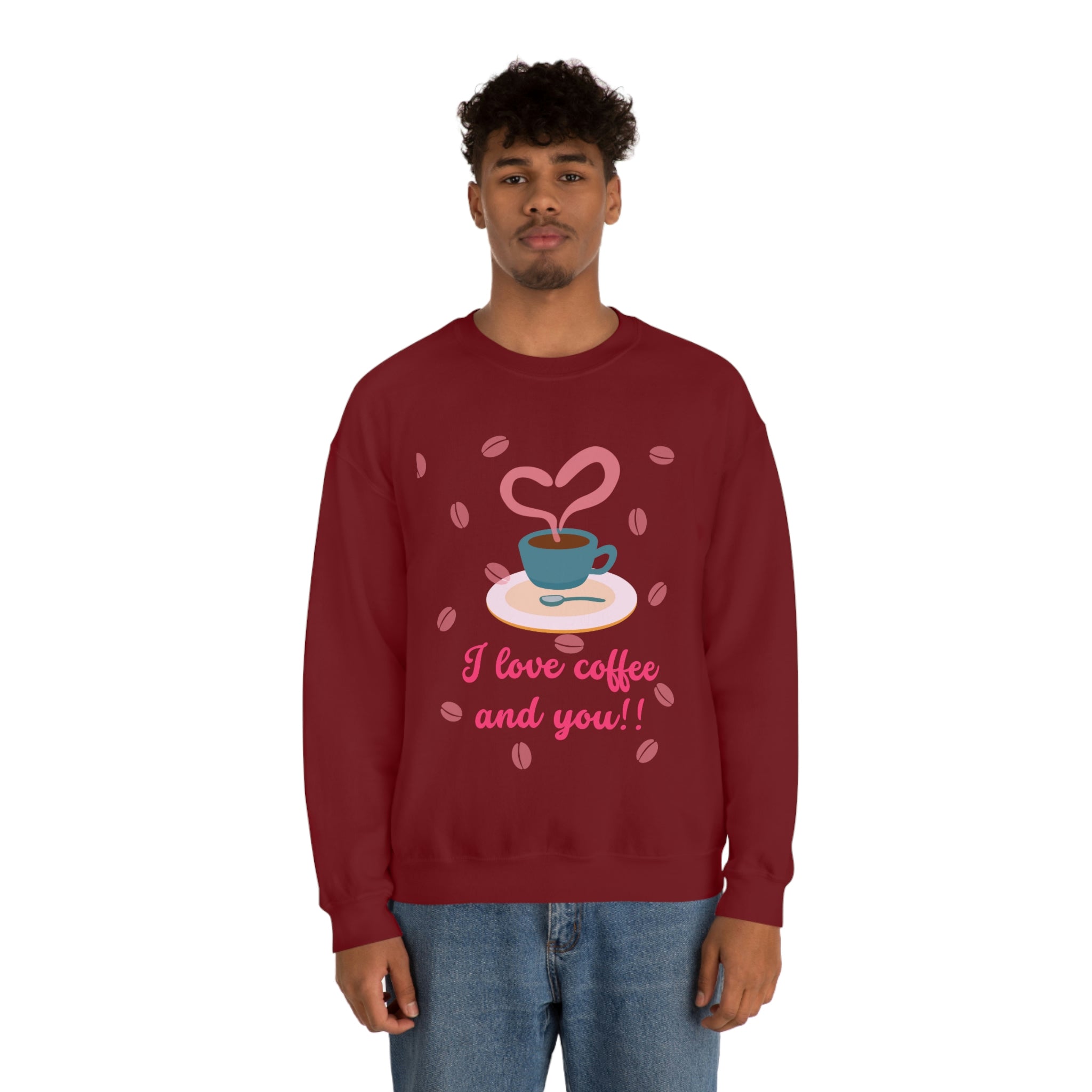 I Love Coffee & You!! Unisex Heavy Blend™ Crewneck Sweatshirt