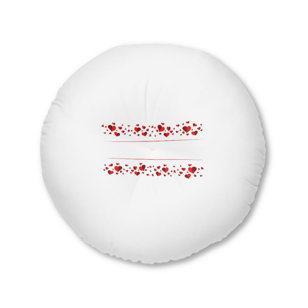 Little Hearts Tufted Floor Pillow, Round