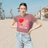 Happy Valentine's Day Women's Flowy Cropped Tee