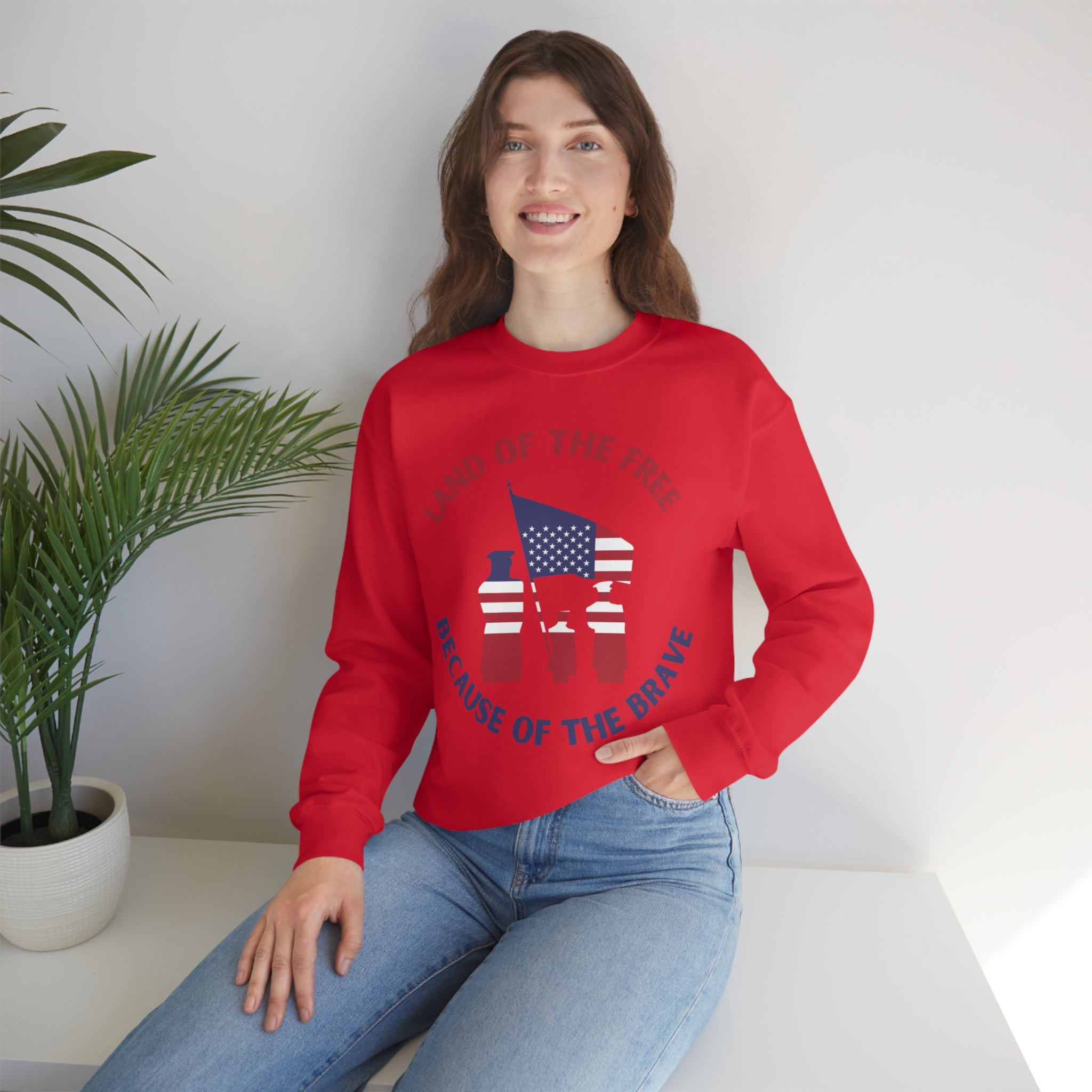 Memorial Day Land Of The Free Unisex Heavy Blend™ Crewneck Sweatshirt