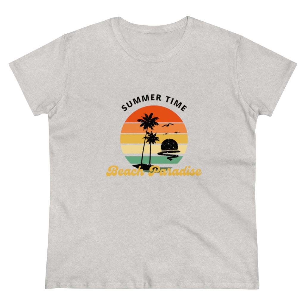 Beach Paradise Women's Midweight Cotton Tee