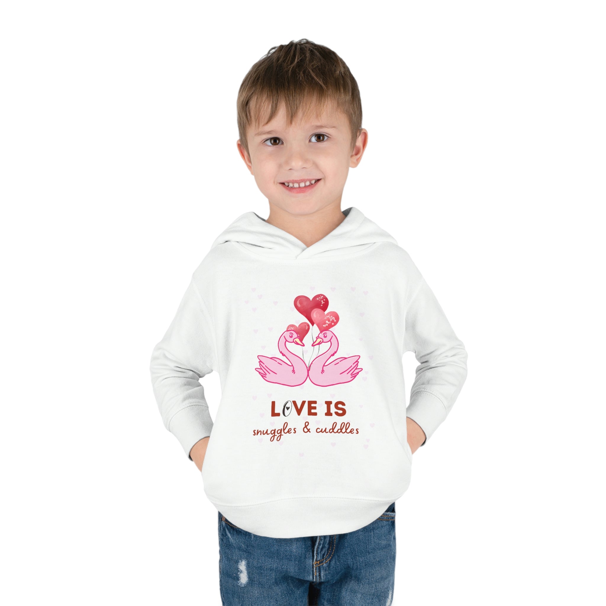 Love Is Snuggle & Cuddles Toddler Pullover Fleece Hoodie