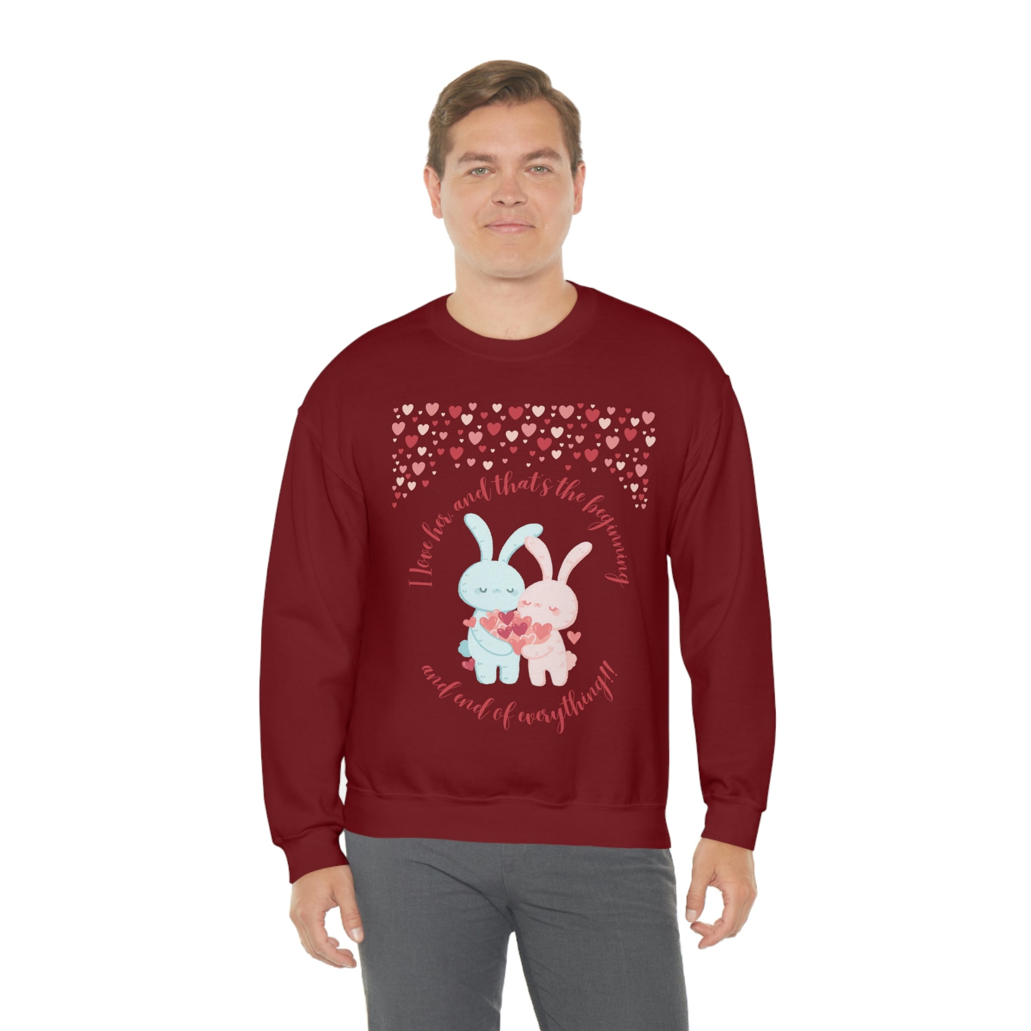 The I Love Her U & Me Unisex Heavy Blend™ Crewneck Sweatshirt