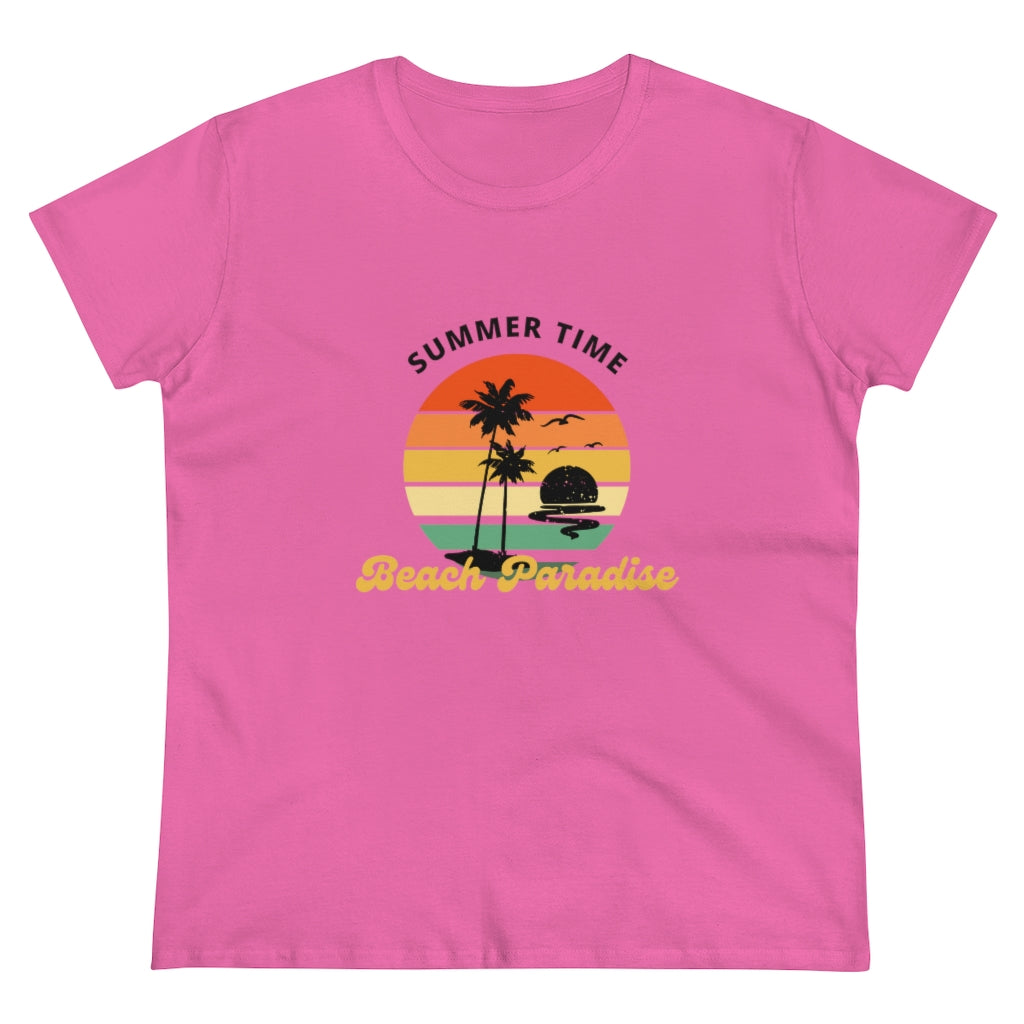 Beach Paradise Women's Midweight Cotton Tee