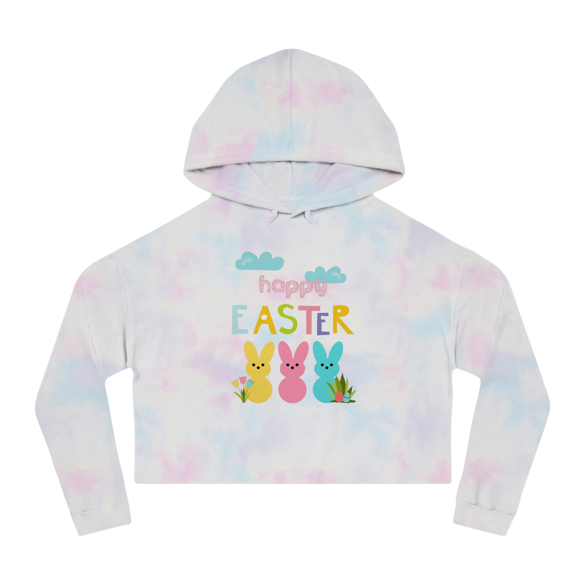 Happy Easter Bunny Women’s Cropped Hooded Sweatshirt