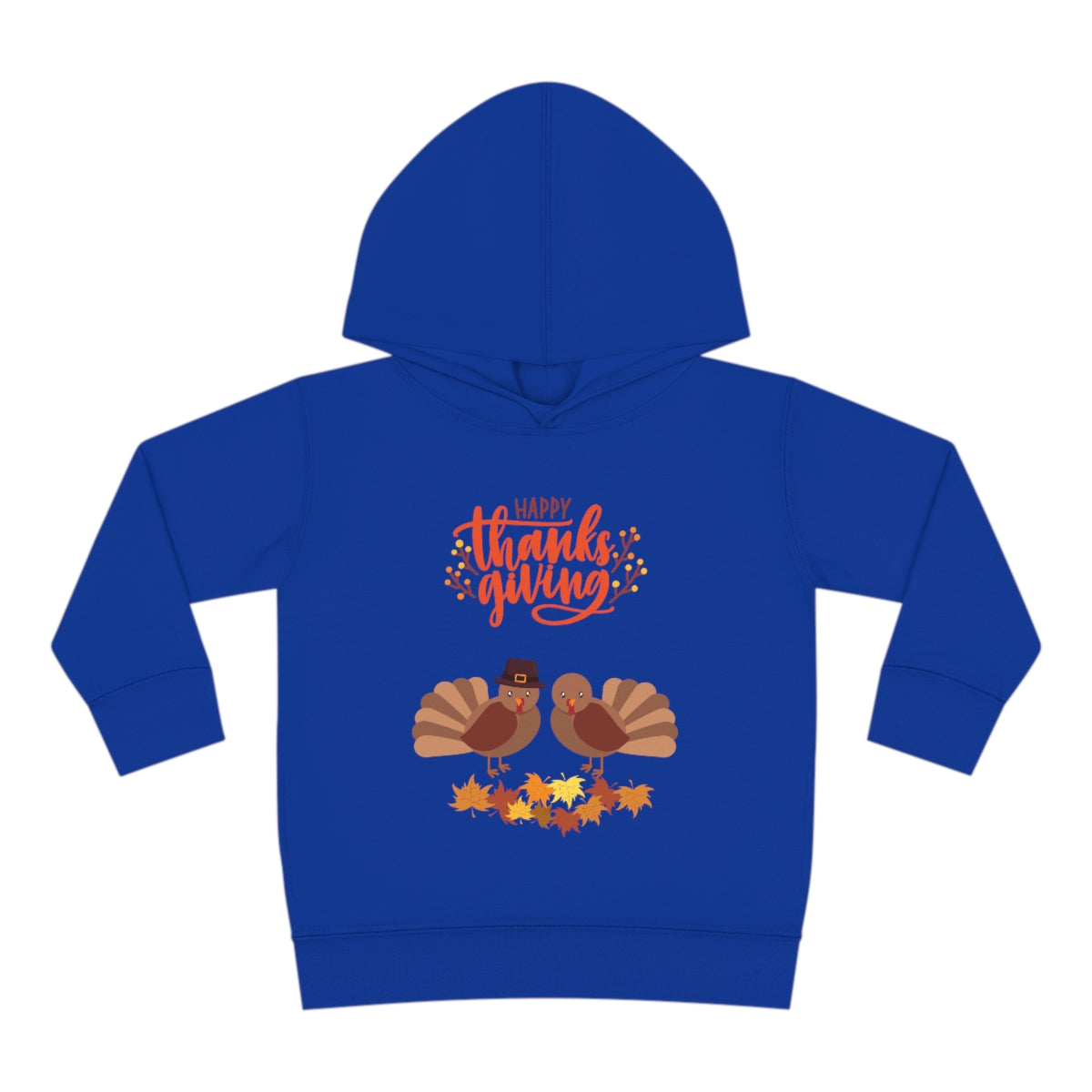Cute Thanksgiving Turkey Pilgrim Toddler Pullover Fleece Hoodie