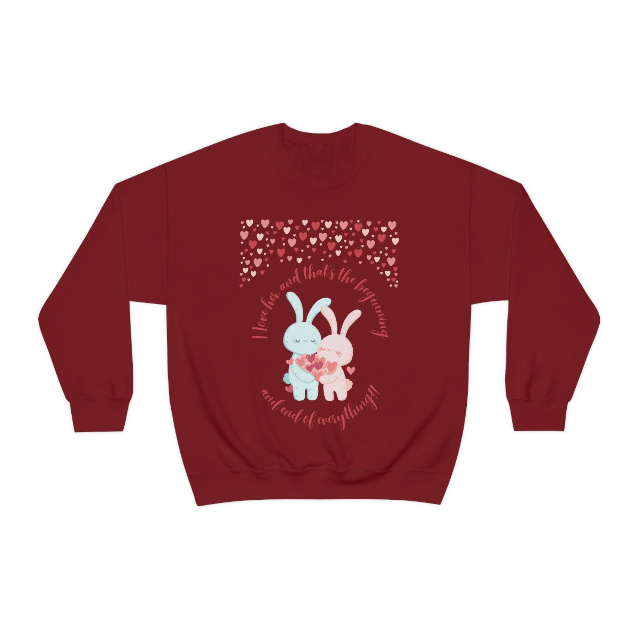 The I Love Her U & Me Unisex Heavy Blend™ Crewneck Sweatshirt