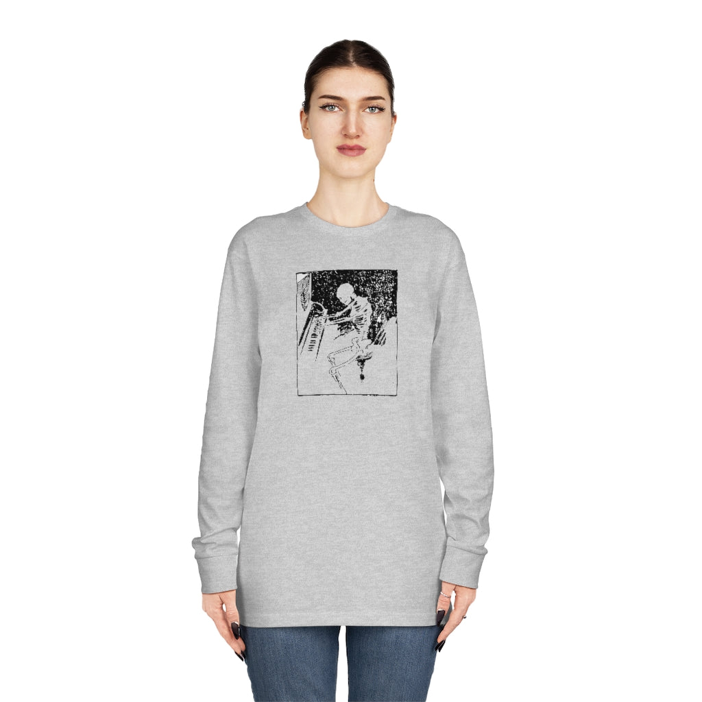 Skeletor Piano Player Long Sleeve Crewneck Tee