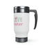 Gnome Love Easter Stainless Steel Travel Mug with Handle, 14oz