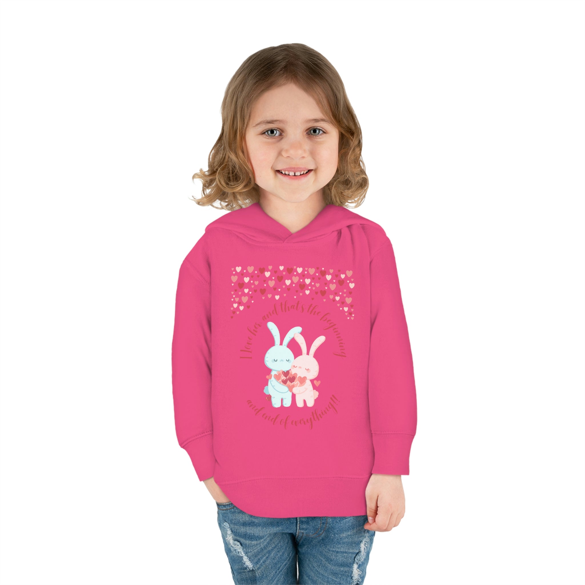 The I Love Her U & Me Toddler Pullover Fleece Hoodie