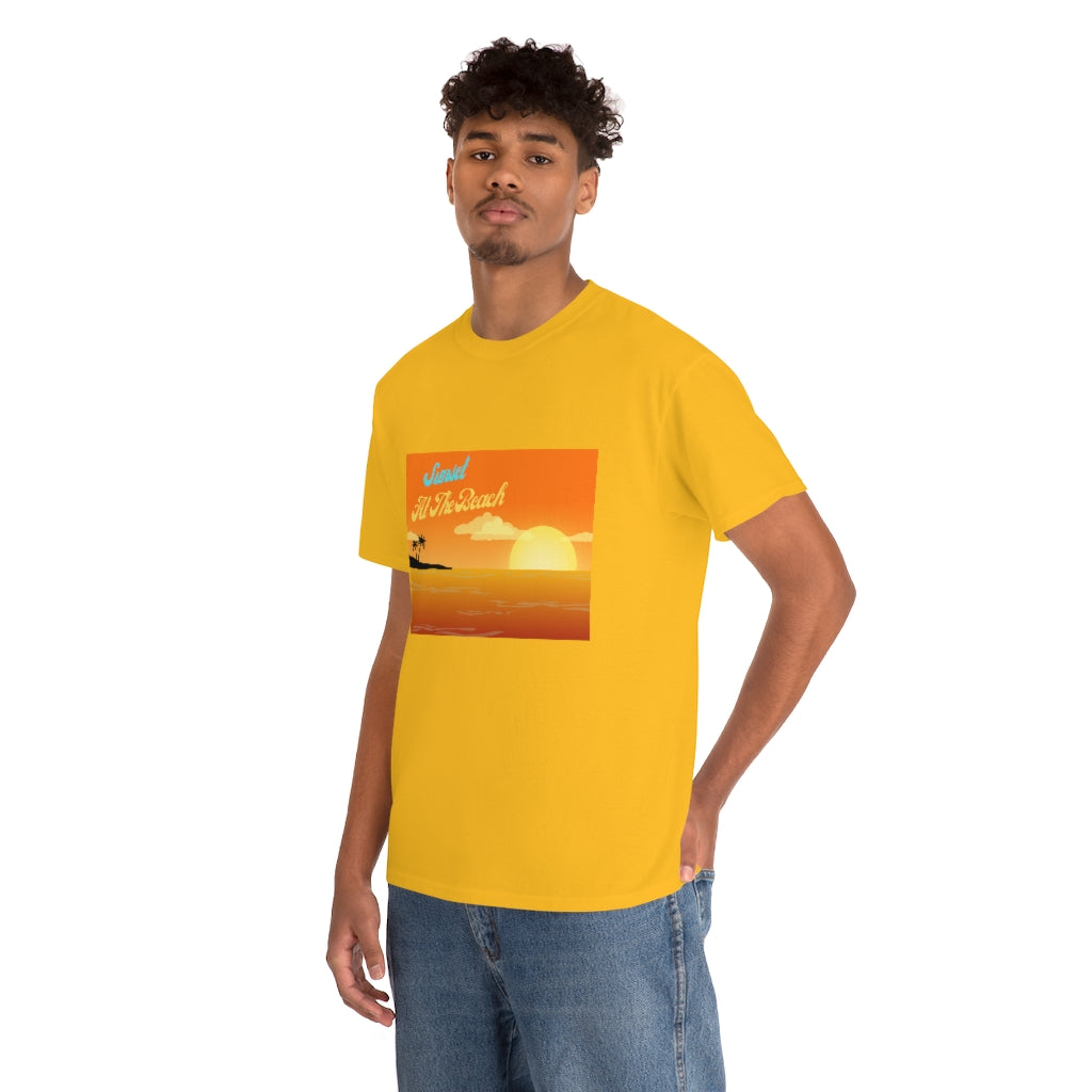 Sunset At The Beach Unisex Heavy Cotton Tee