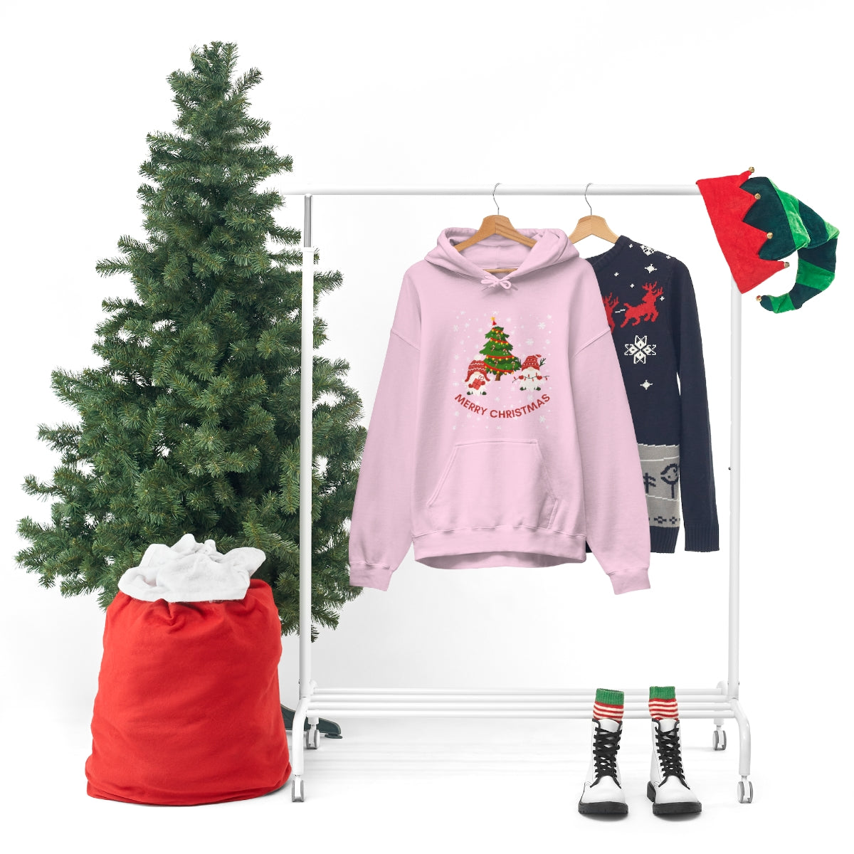 Merry & Bright Holidays Christmas Unisex Heavy Blend™ Hooded Sweatshirt