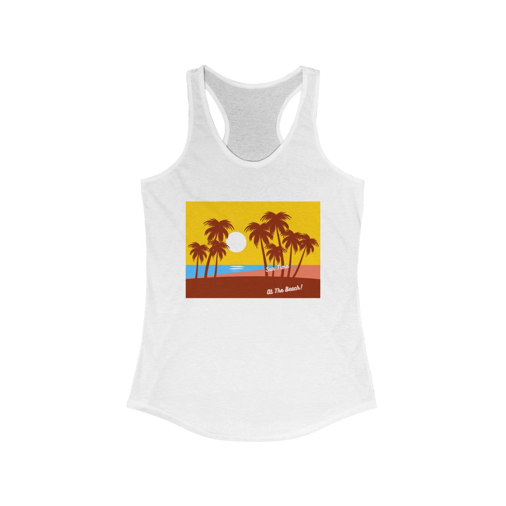 Sun Time at The Beach Women's Ideal Racerback Tank