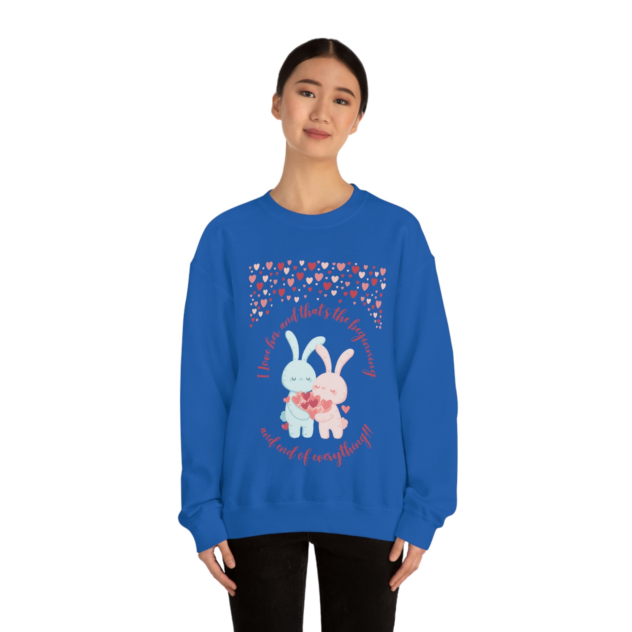 The I Love Her U & Me Unisex Heavy Blend™ Crewneck Sweatshirt