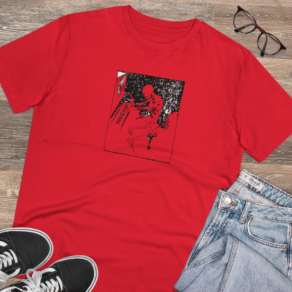 Skeleton Piano Player Organic Creator T-shirt - Unisex