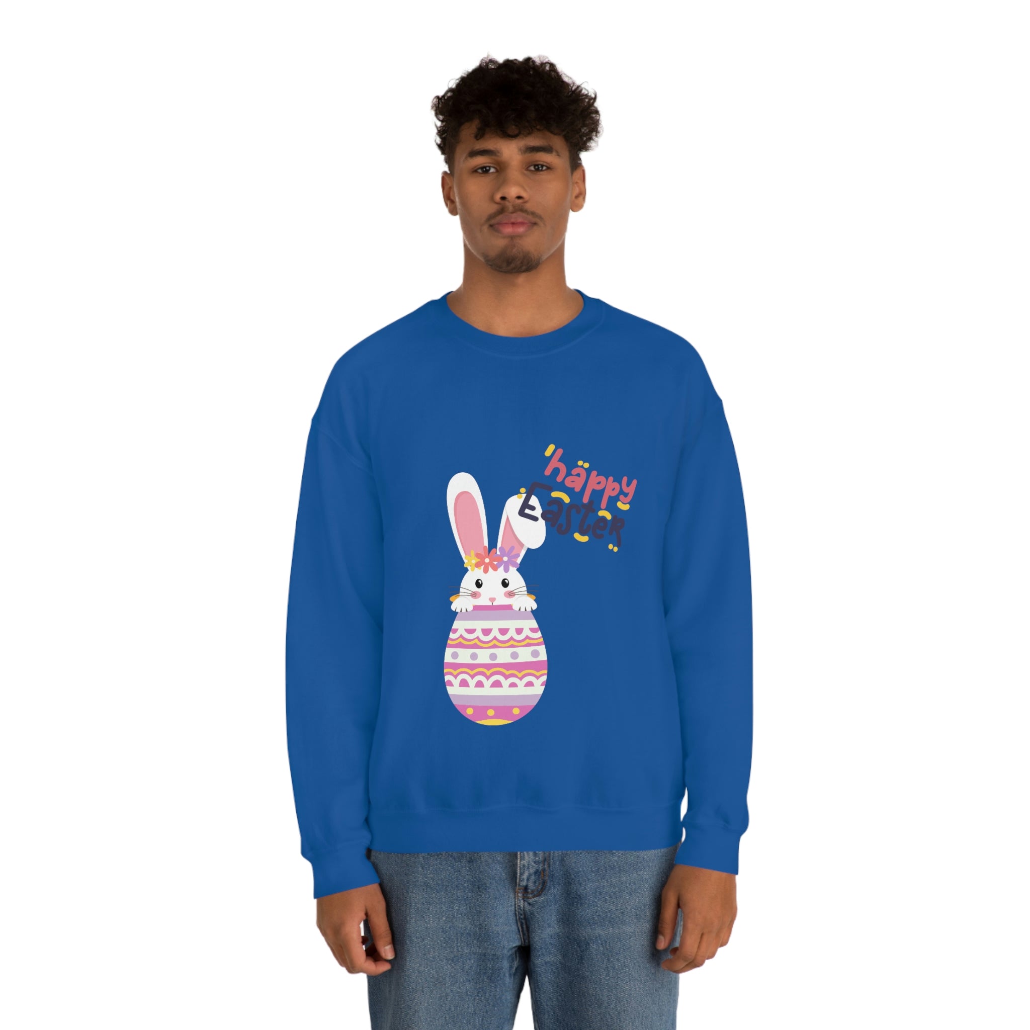 Happy Easter Day Bunny Unisex Heavy Blend™ Crewneck Sweatshirt