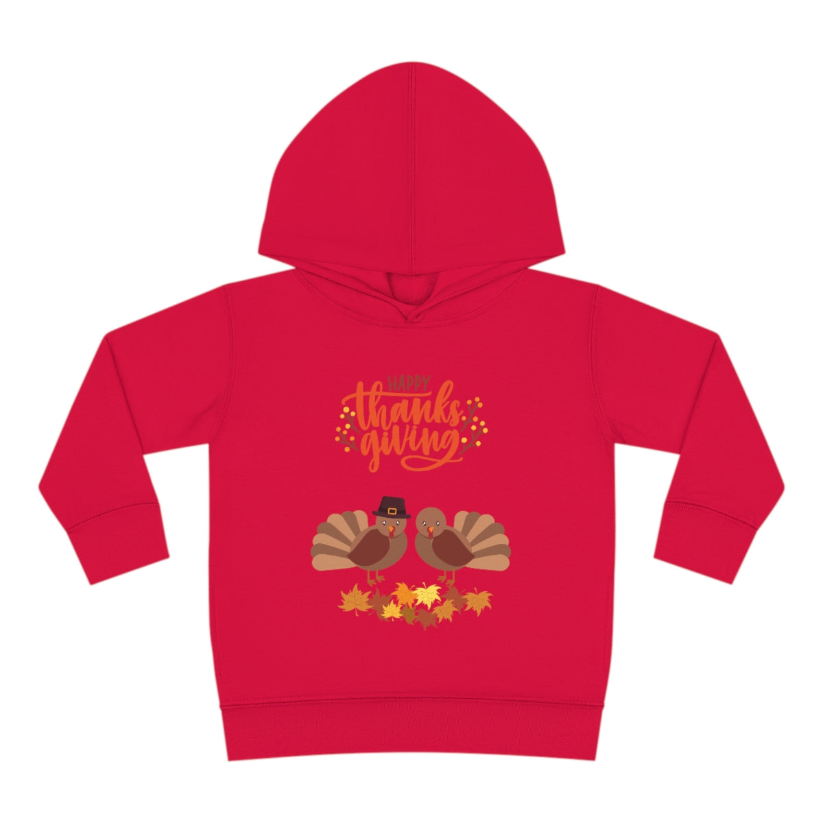 Cute Thanksgiving Turkey Pilgrim Toddler Pullover Fleece Hoodie