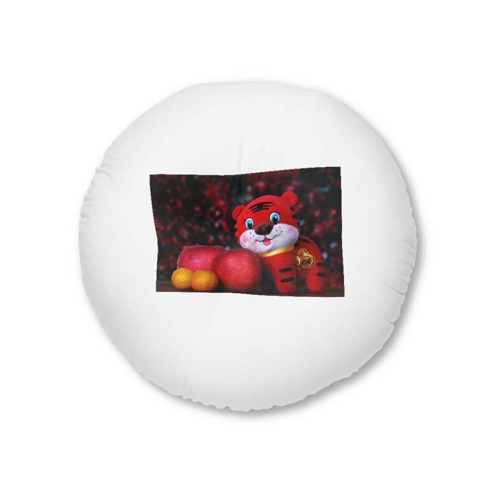 Tiger Tufted Floor Pillow, Round