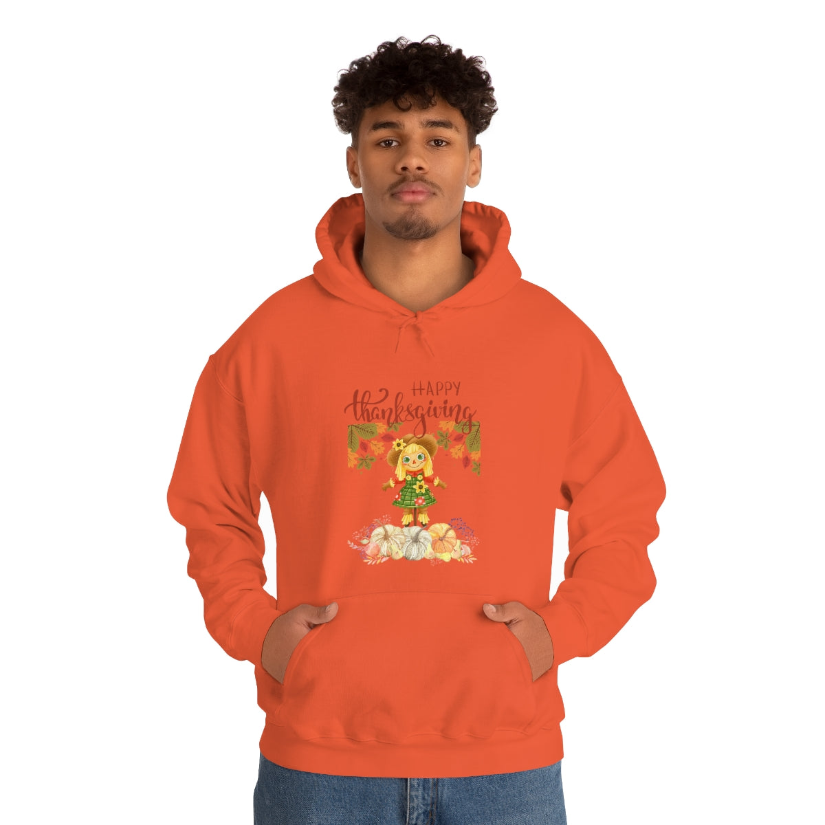 Scarecrow Happy Thanksgiving Unisex Heavy Blend™ Hooded Sweatshirt